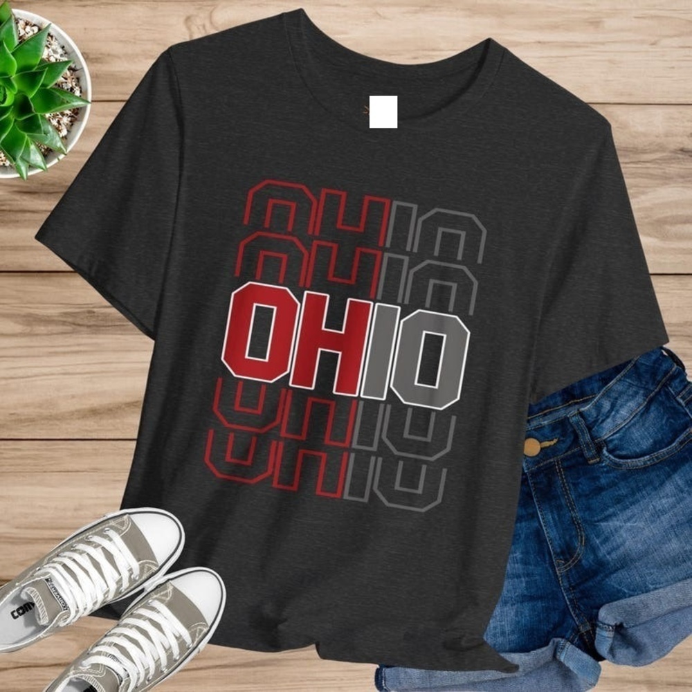 Cool Ohio Graphic T-Shirt, Buckeyes Apparel, Unisex Jersey Crewneck